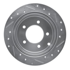 Chrysler 200 Brake Rotor (1) - Rear Left - R1 Concepts - Drilled & Slotted - Silver - `07-`17